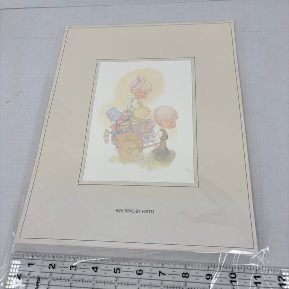 Precious Moments Poster Art Print Walking by Faith 11 x 14 Inch Jonathan & David - Picture 7 of 8